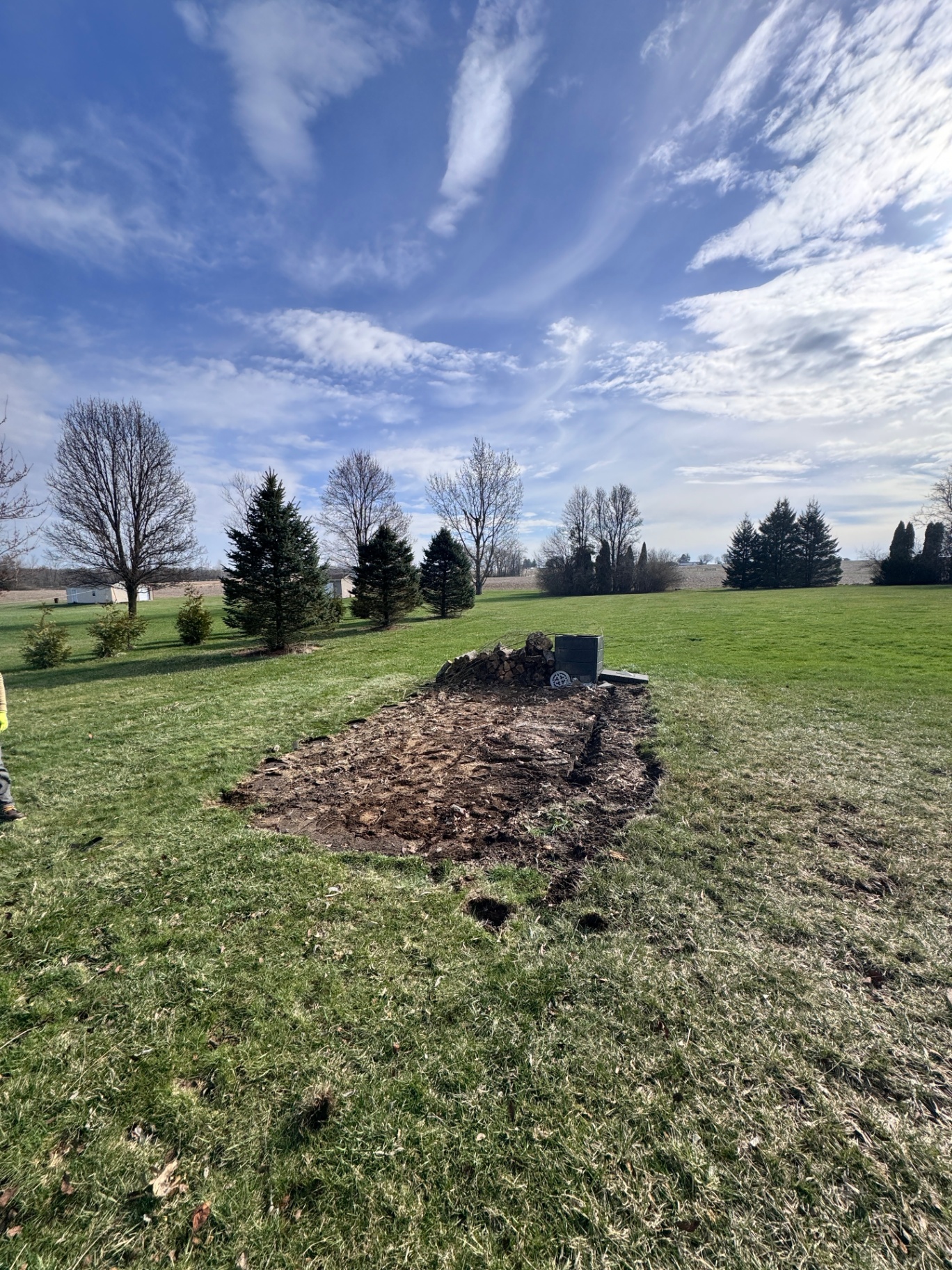 Cleared demo area after shed removal