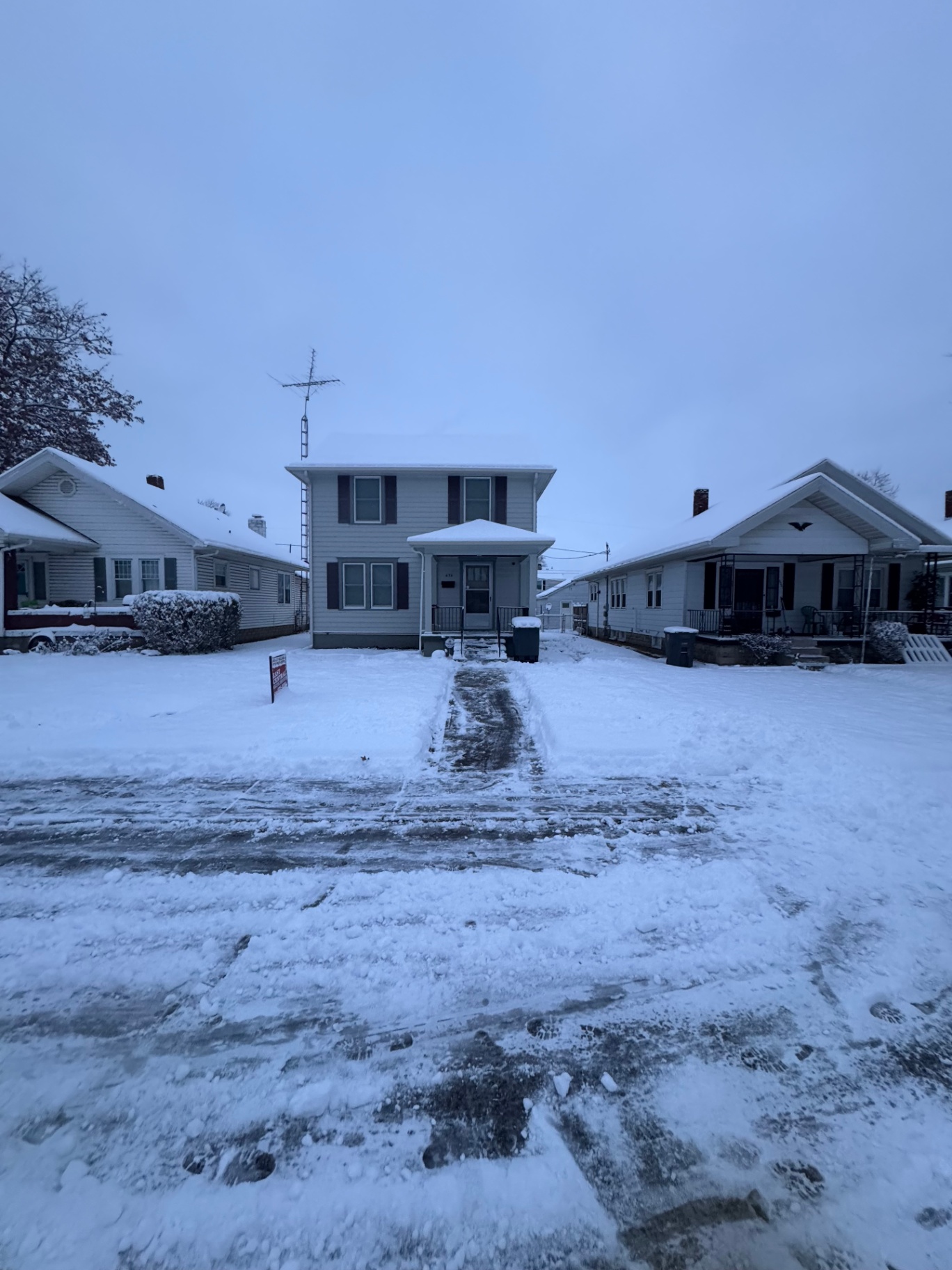 Cleared walkway after snow removal