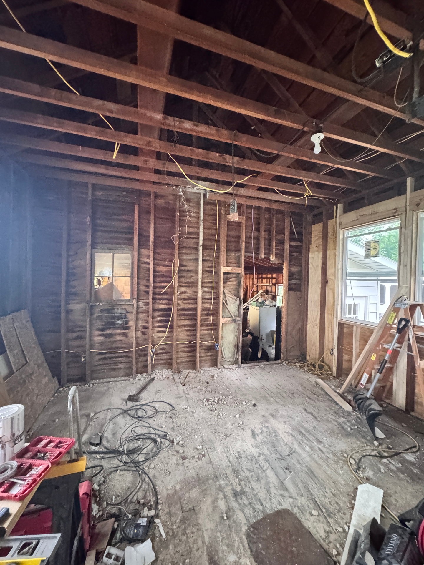 Interior fully gutted with chimney removed and debris cleared